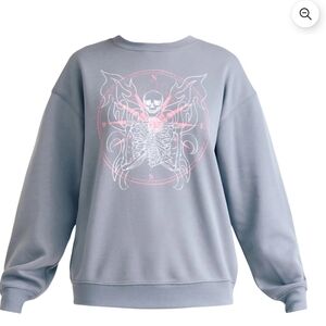 Wound Up Gray Graphic Women's Crewneck Sweater